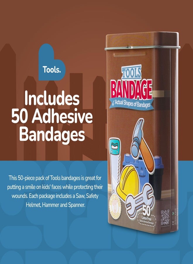 BioSwiss Bandages, Tools Shaped Self Adhesive Bandage Set, Latex Free, Sterile Wound Care, 50 Count - Image 2
